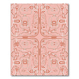 Pink Circuit Board Geometric Area Rug
