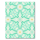 Teal Geometric Star Flower Area Rug