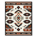 Rust Black Southwestern Geometric Area Rug