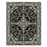 Traditional Persian Elegant Black White Persian Area Rug