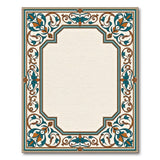 Traditional Persian Ornate Teal Floral Border Area Rug