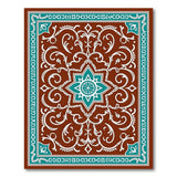 Blue and Teal Teal Medallion Traditional Persian Area Rug