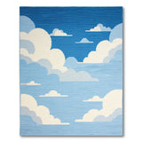 Pixelated Clouds Blue Sky Area Rug