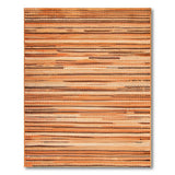 Terracotta Orange Striped Woven Area Rug