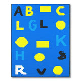 Pixelated ABC Alphabet Shapes Kids Area Rug
