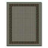 Green Herringbone Border Light Gray Area Rug