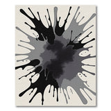 Abstract Ink Splatter Black White Area Rug