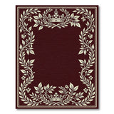 Regal Crown Laurel Floral Border Rug