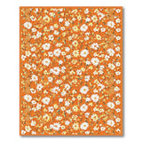 Orange Burnt Orange Daisy Floral Area Rug