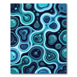 Fluid Blue Teal Abstract Area Rug