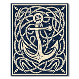 Navy Rope Anchor Celtic Knot Area Rug