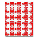 Red Ornate Geometric Frame Area Rug
