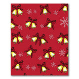 Festive Red Bells Bows Christmas Pattern Rug