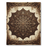 Brown and Tan Distressed Vintage Mandala Area Rug