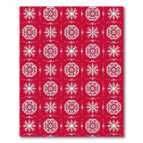 Floral Vintage Red Snowflake Medallion Area Rug