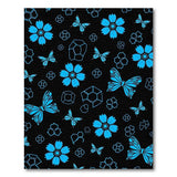 Blue Cherry Blossom Butterfly Geometric Area Rug