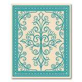 Teal Ornate Vine Medallion Area Rug