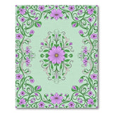 Purple Floral Mint Green Area Rug