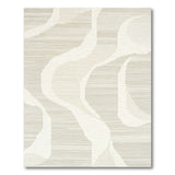 Geometric Modern Abstract Wave Beige Area Rug