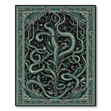 Teal Kraken Tentacle Persian Rug