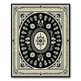 Black White Traditional Persian Medallion Area Rug