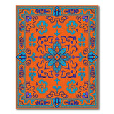 Traditional Persian Multi-color and Patterns Vibrant Orange Persian Medallion Area Rug