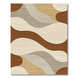 Wavy Abstract Brown Tan Area Rug