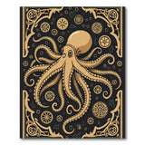 Gold Octopus Gears Area Rug