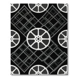 Geometric Modern Cinematic Film Reel Black White Area Rug