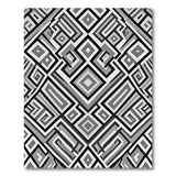Interlocking Black White Geometric Area Rug