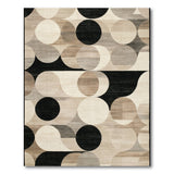 Black White Overlapping Circles Geometric Rug