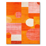 Vibrant Orange Geometric Circles Area Rug