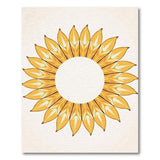 Vibrant Yellow Sunflower Mandala Area Rug