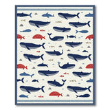 Navy Blue Whale Ocean Adventure Rug
