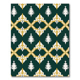 Emerald Green Christmas Tree Geometric Pattern Rug