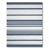 Navy Blue Striped Woven Coastal Area Rug