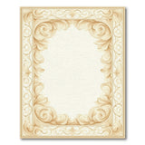 ODIKA Washable Vintage Ornate Border Area Rug, Low Pile Non-Slip Pet & Kid Friendly Cream