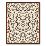 Beige and Neutral Ornate Beige Floral Vine Area Rug