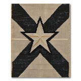 Black Star Geometric Beige Area Rug