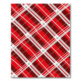 Bold Red Plaid Check Area Rug with White Crosses