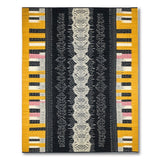 Bold Black Yellow Stripe Geometric Area Rug