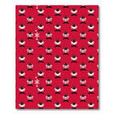 Festive Cartoon Reindeer Snowflake Red Rug