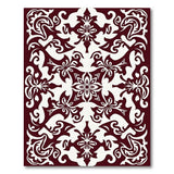Maroon Persian Floral Medallion Cut-Out Rug
