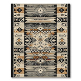 Southwestern Geometric Area Rug in Beige Black