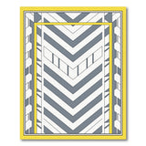 Vibrant Yellow Border Geometric Area Rug