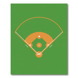 Geometric Modern Baseball Diamond Green Area Rug