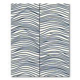 Navy Wavy Stripe Cream Area Rug
