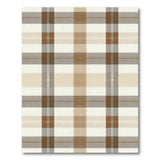 Rustic Farmhouse Plaid Brown Tan Plaid Check Area Rug