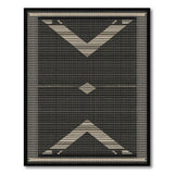 Black and White Black Beige Heritage Tribal Geometric Rug