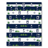 Navy Golf Course Flags Balls Area Rug